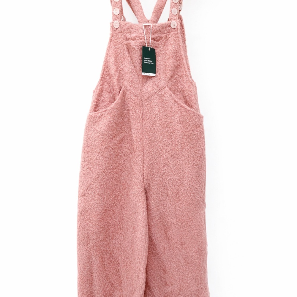 HALARA Soft Pink Textured Overalls